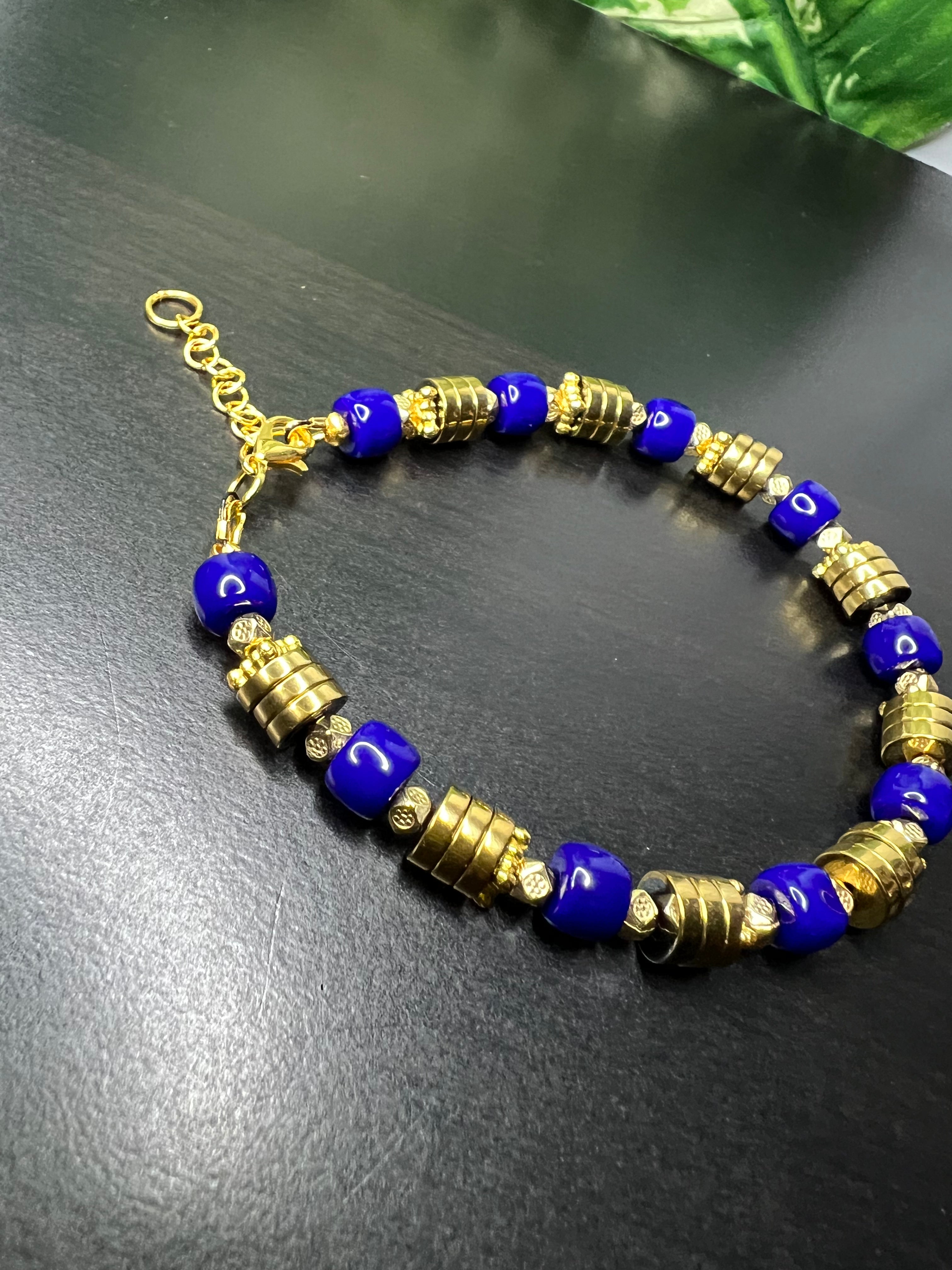 Blue & Gold Bracelet