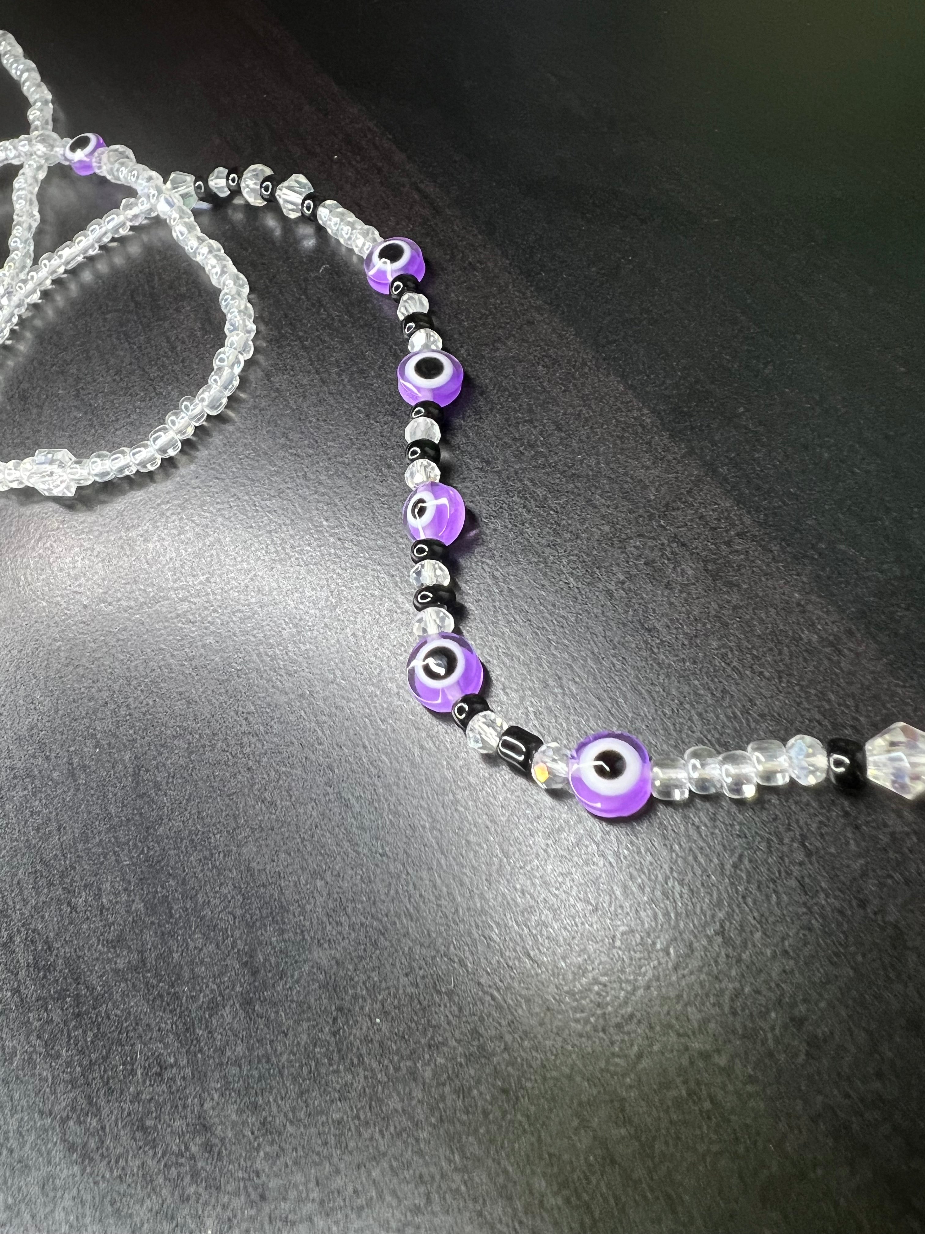 Purple Evil Eye Waist-beads