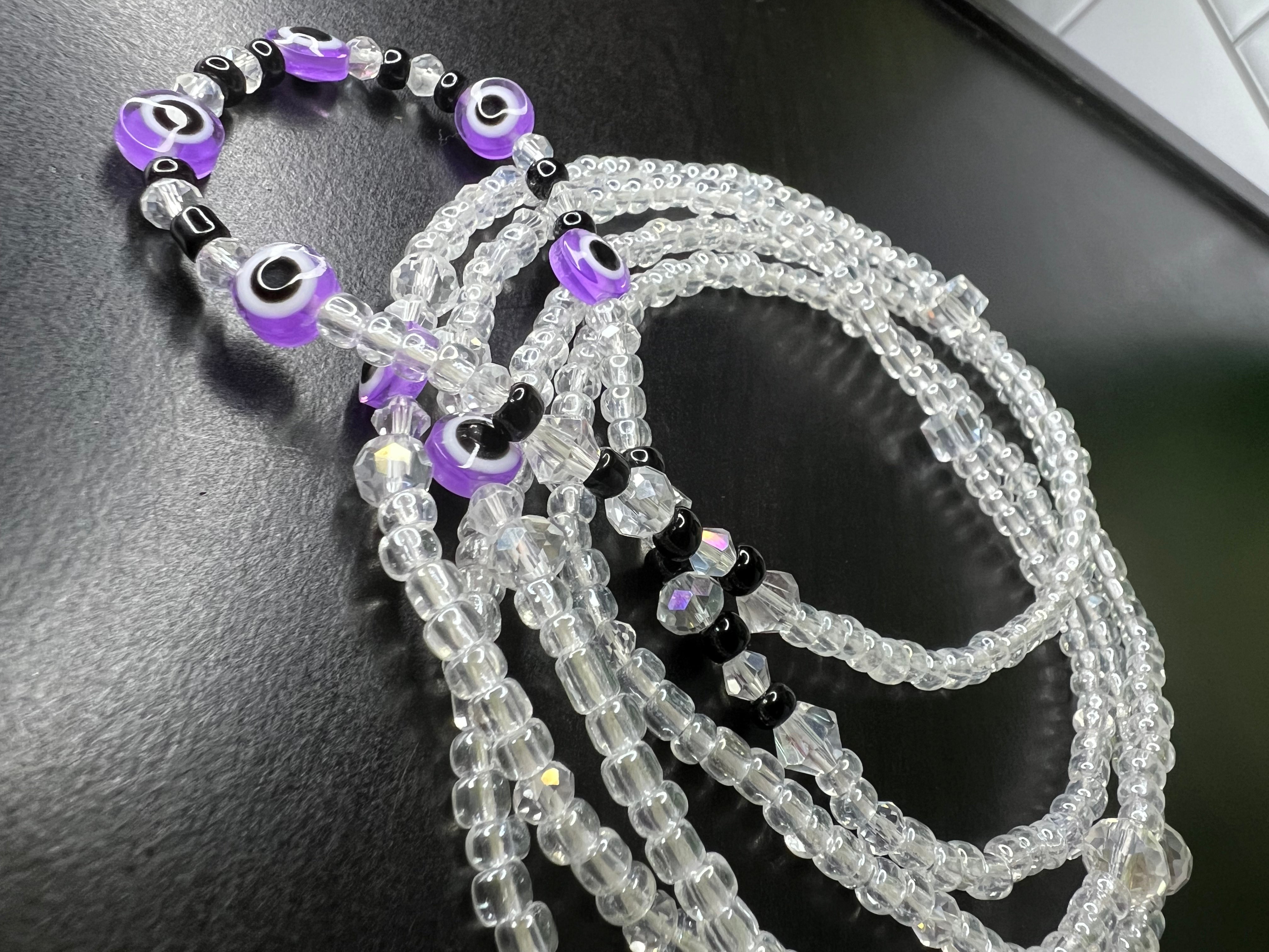 Purple Evil Eye Waist-beads